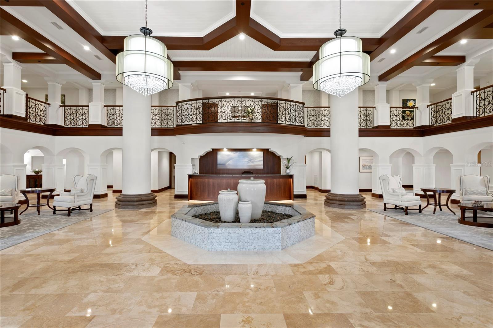 Newly renovated Lobby with Mezzanine and concierge desk.