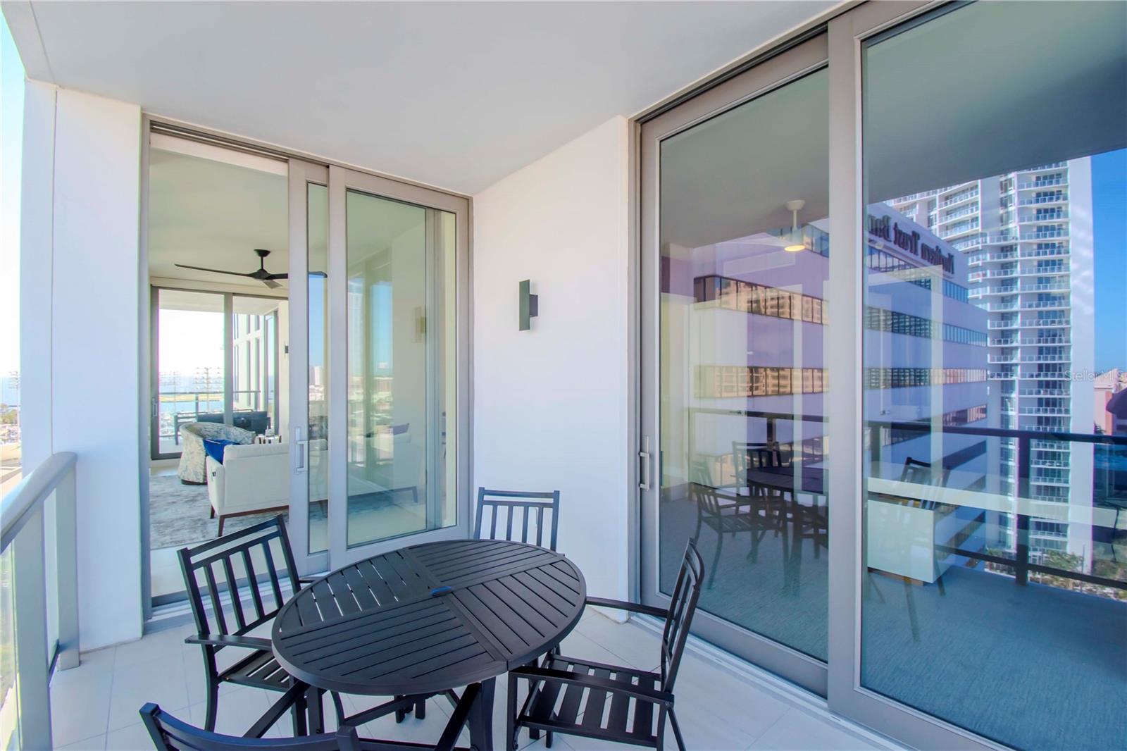 Balcony facing city view