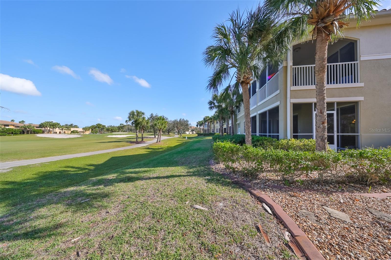 Backyard of condo.