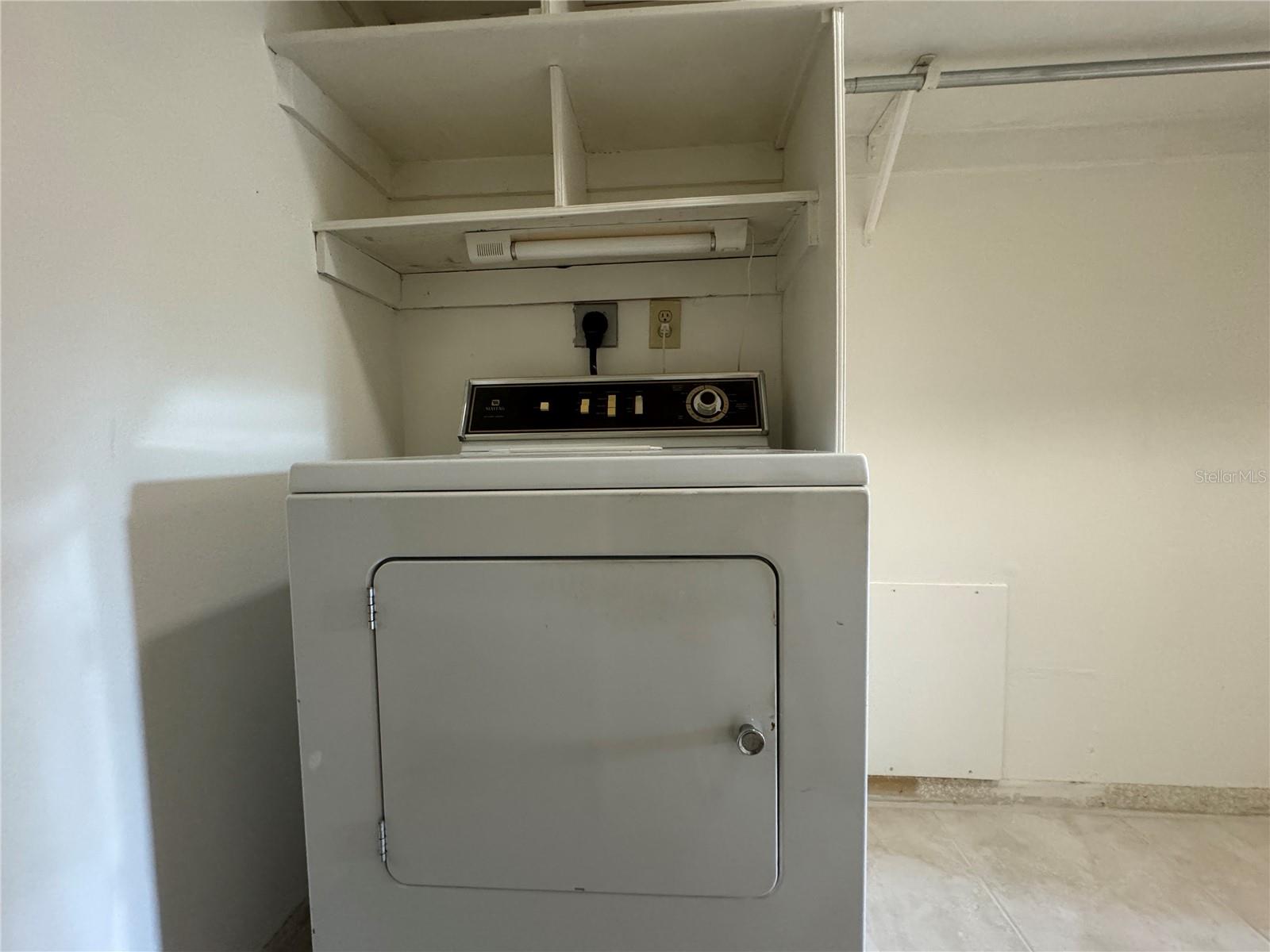 Dryer in walk-in closet