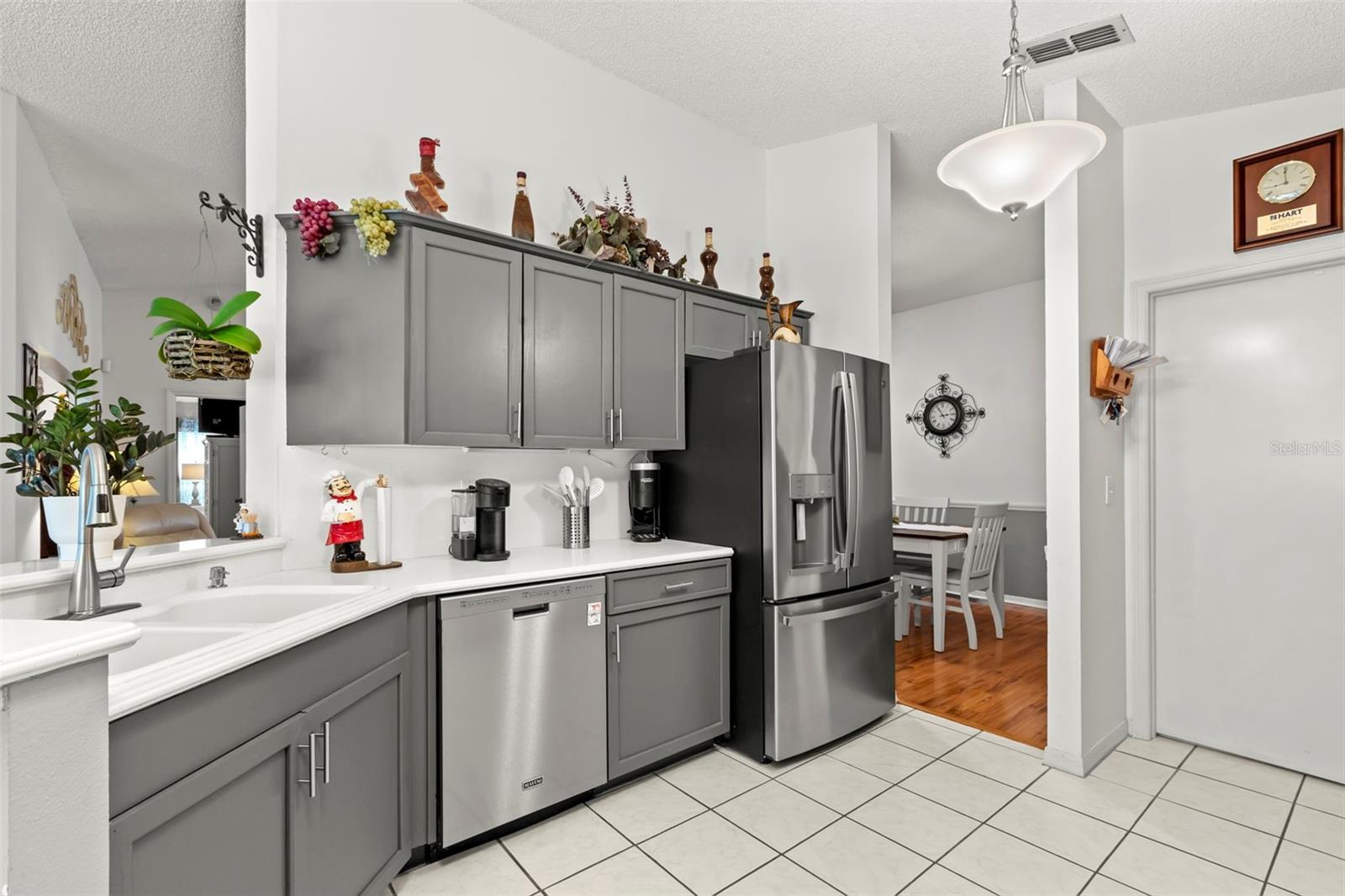 Kitchen with Living Room and Dining Room Access