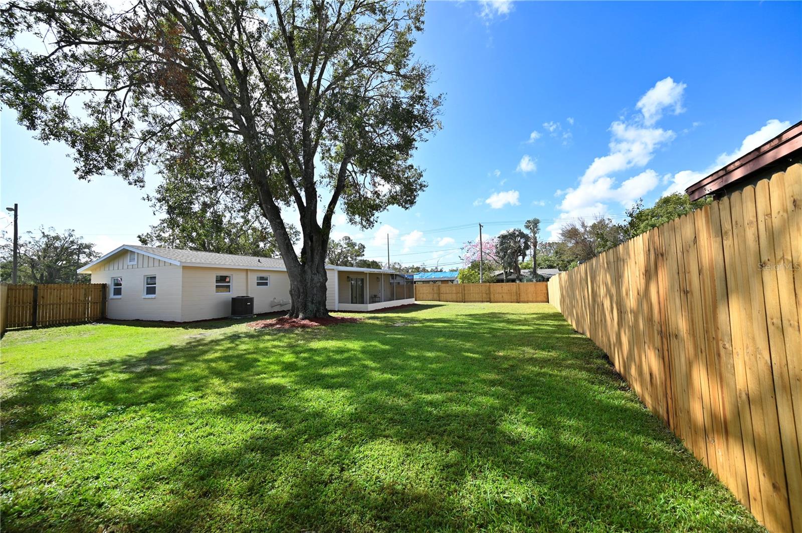 Backyard with privacy fence