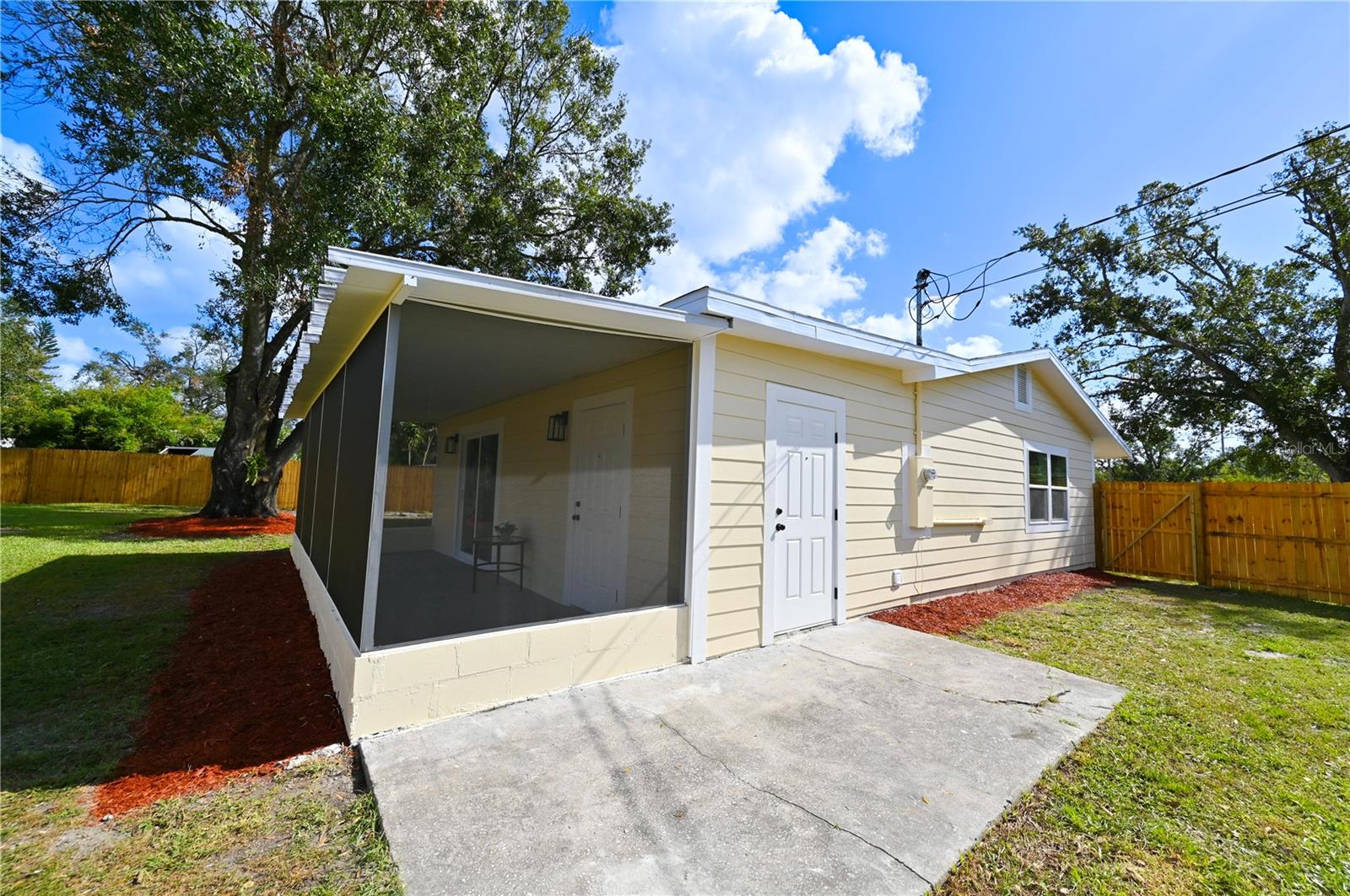 Backyard with privacy fence