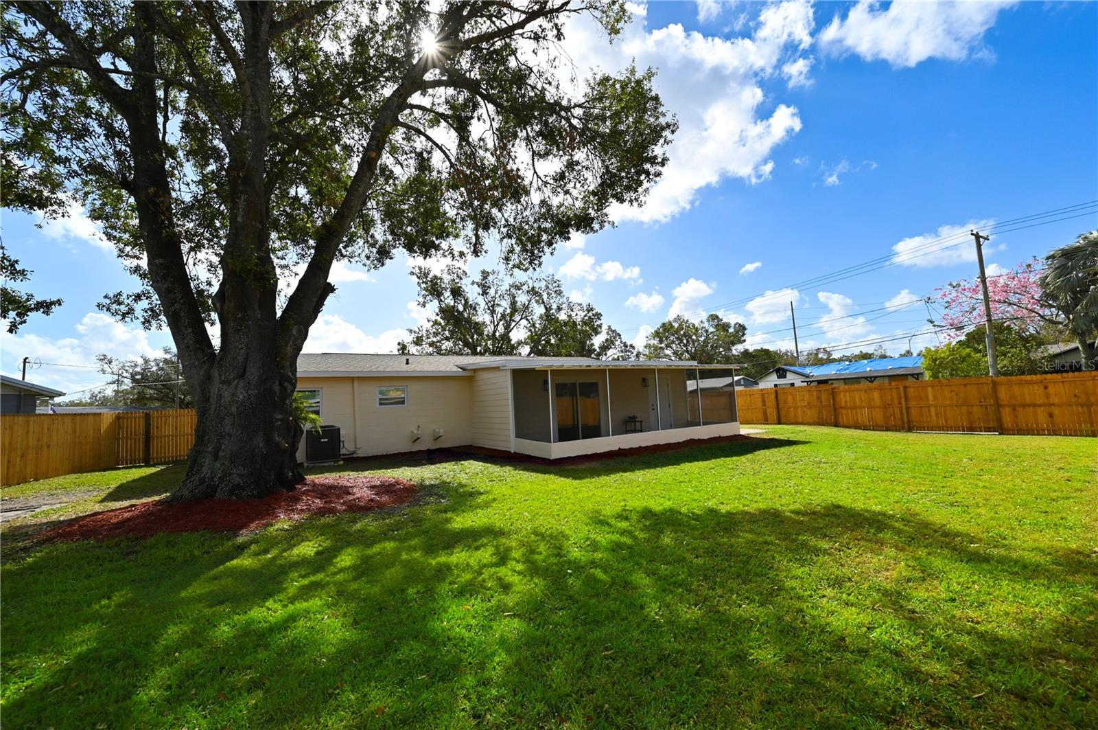 Backyard with privacy fence