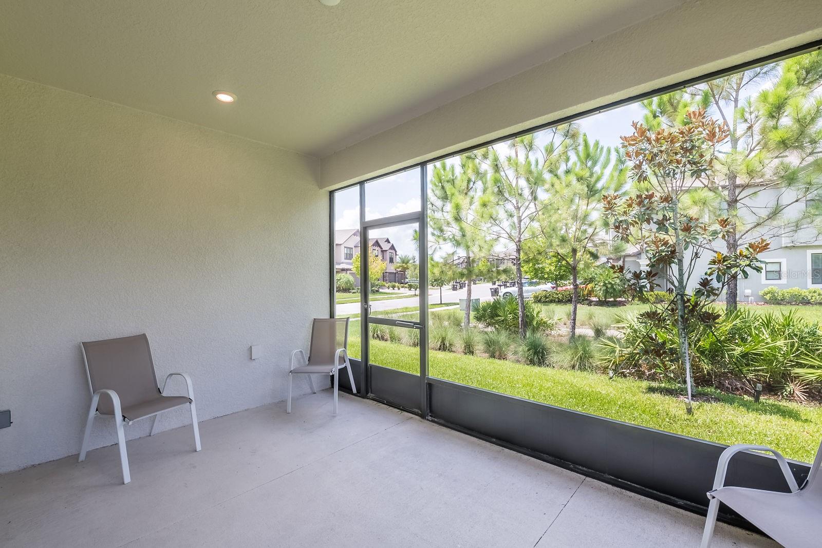 Recessed lighting on the patio.