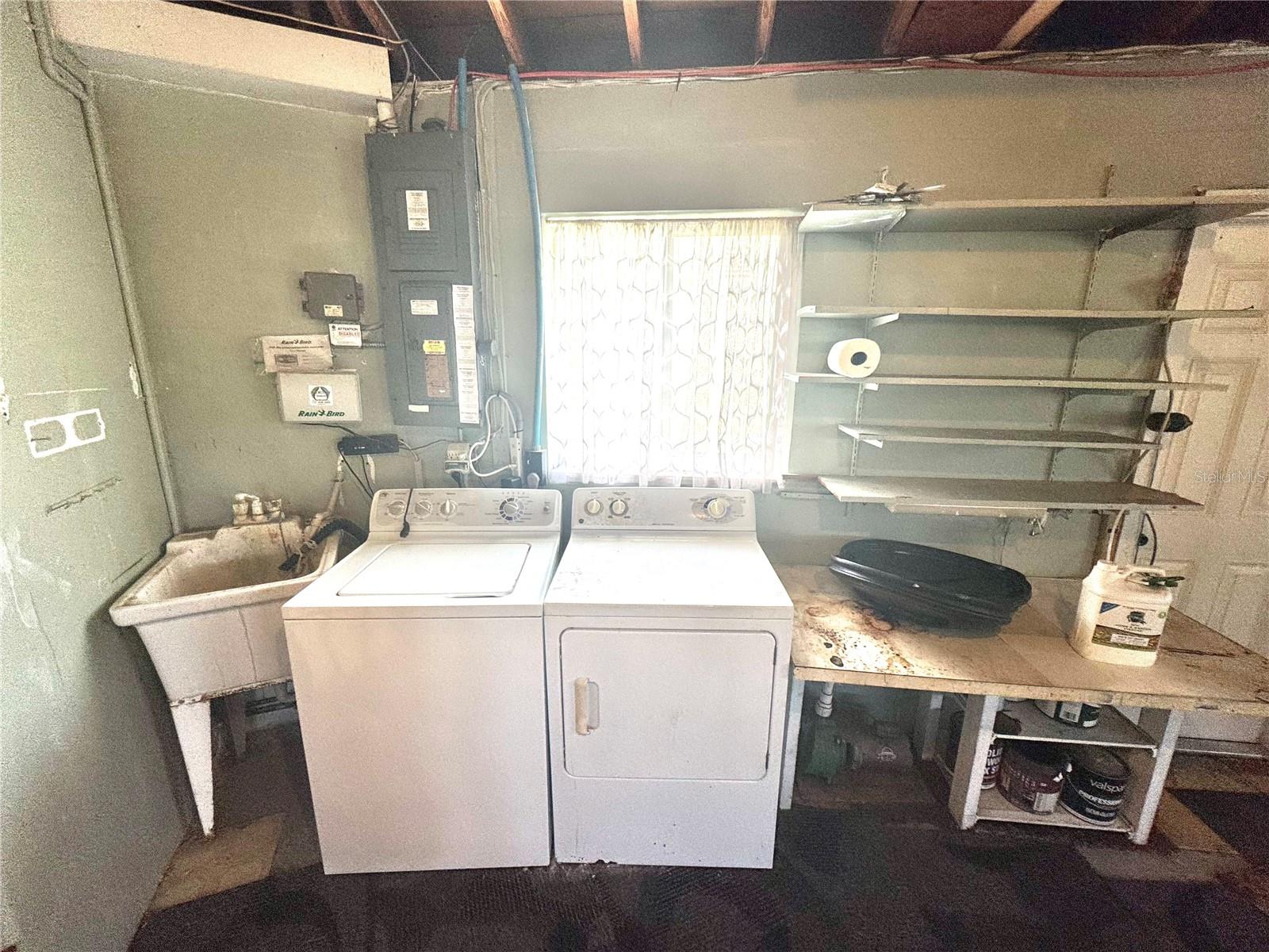 Washer and dryer in garage