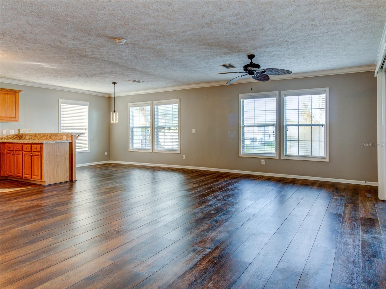 Waterfront Great Room with Dining Room on the Left