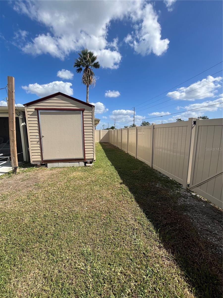 Side yard w/ shed