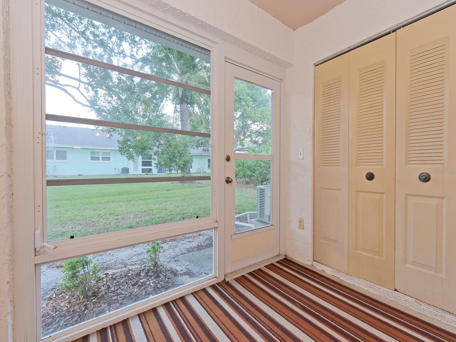 The lanai and laundry closet