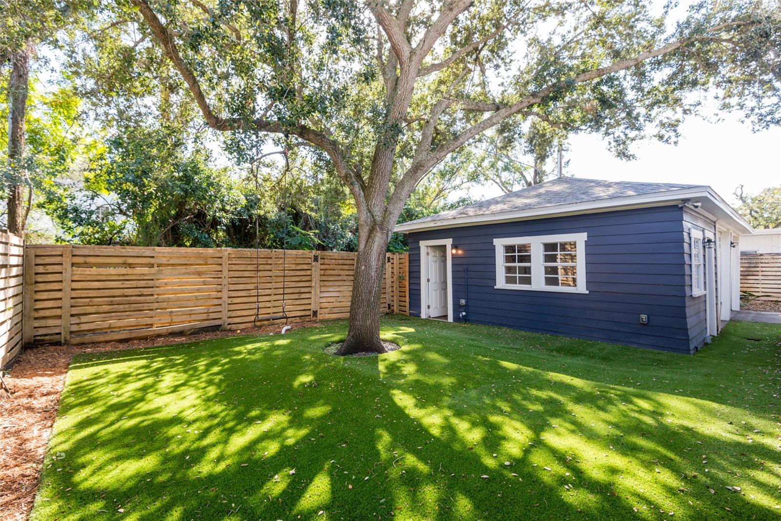 Garage with side storage