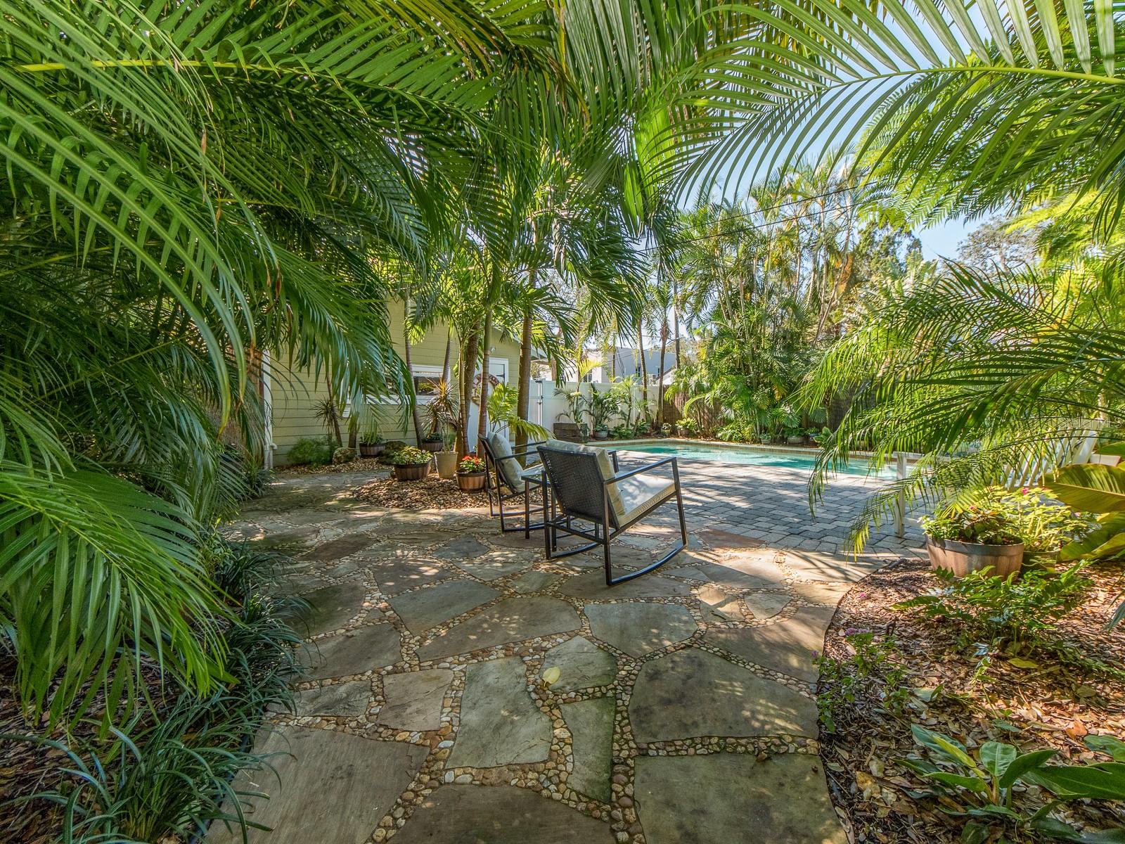 Walkway and sitting area