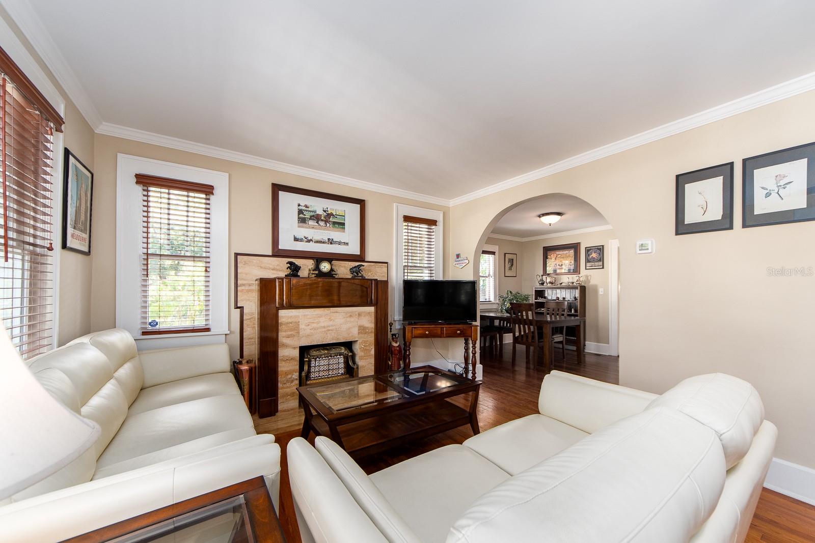 Living room with gas fireplace