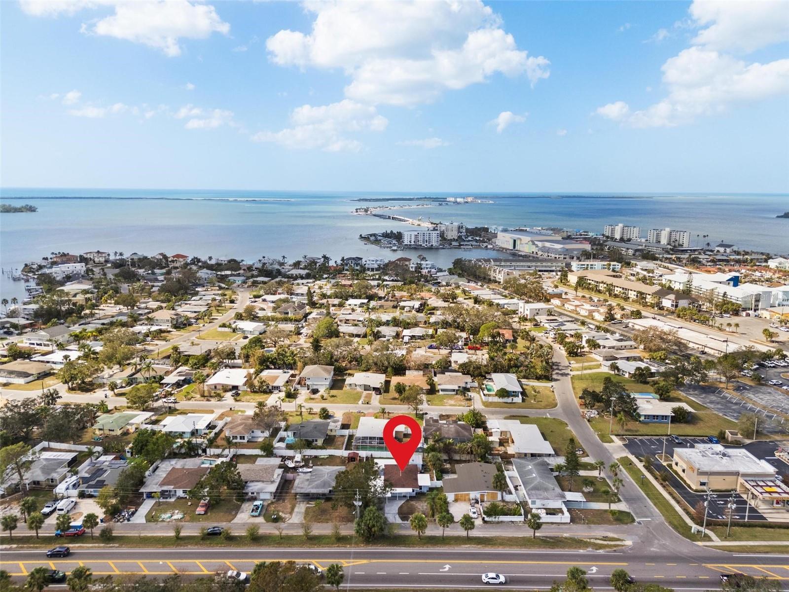 Dunedin Causeway in the background that goes over to Honeymoon Island Beach and State Park