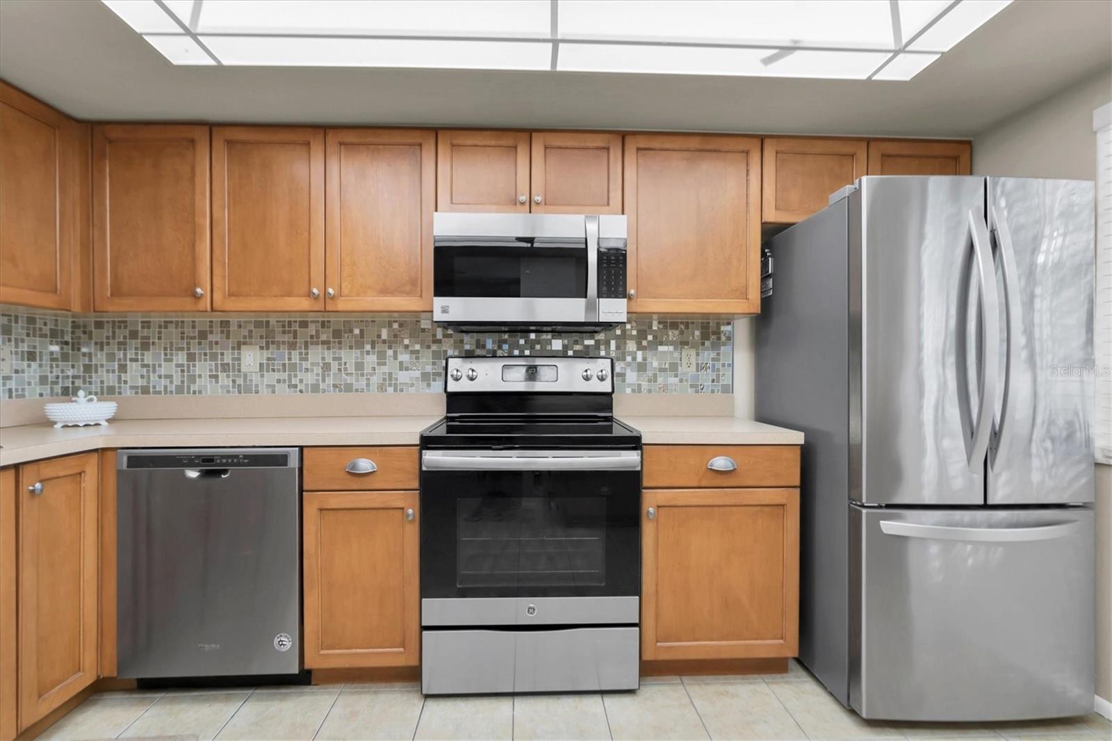 Updated kitchen with stainless steel appliances