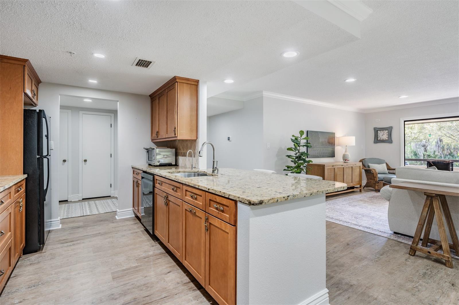 Kitchen open to the living room