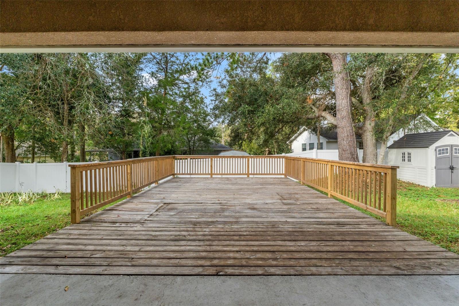 Outdoor backyard deck