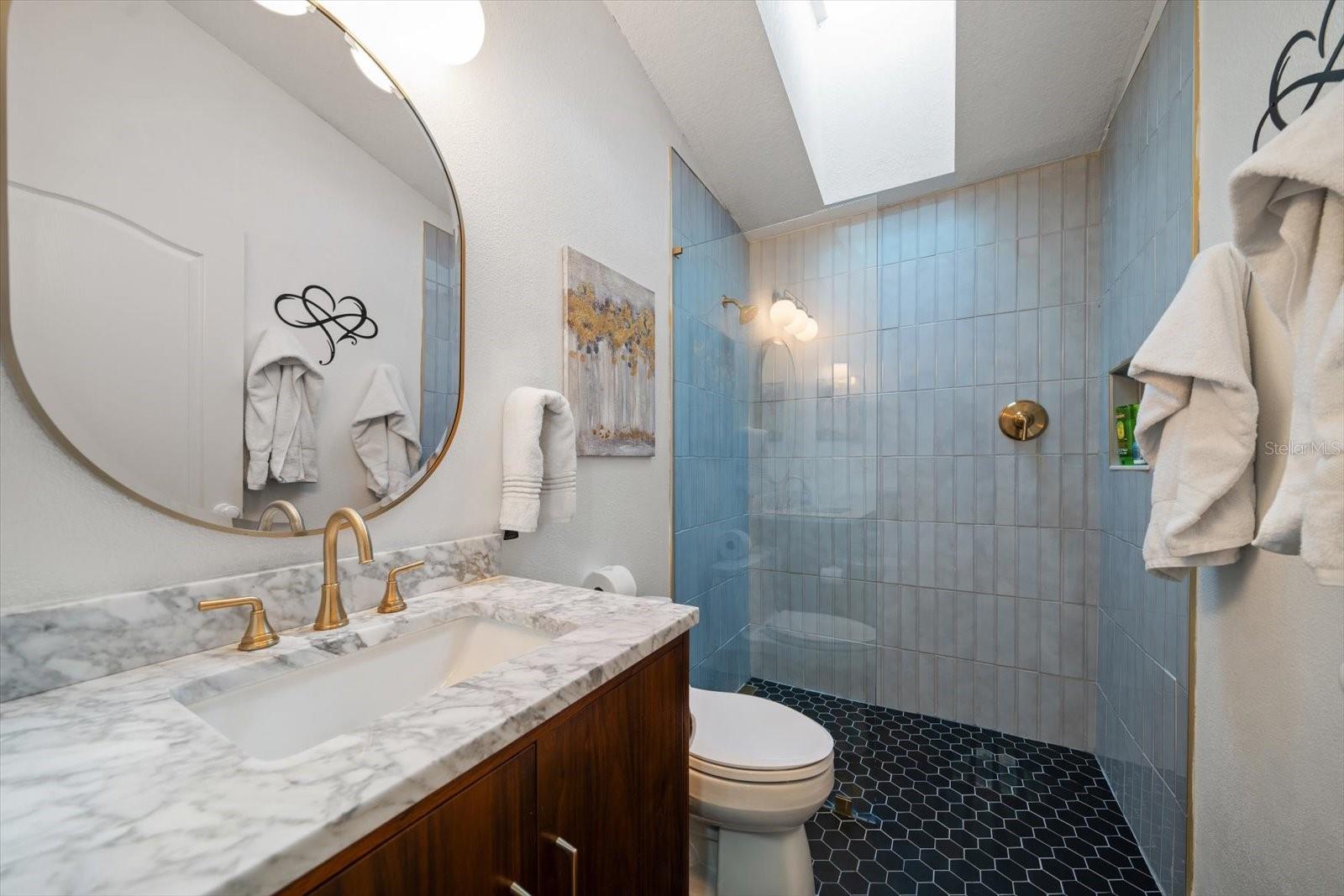 Guest bathroom with walk-in shower