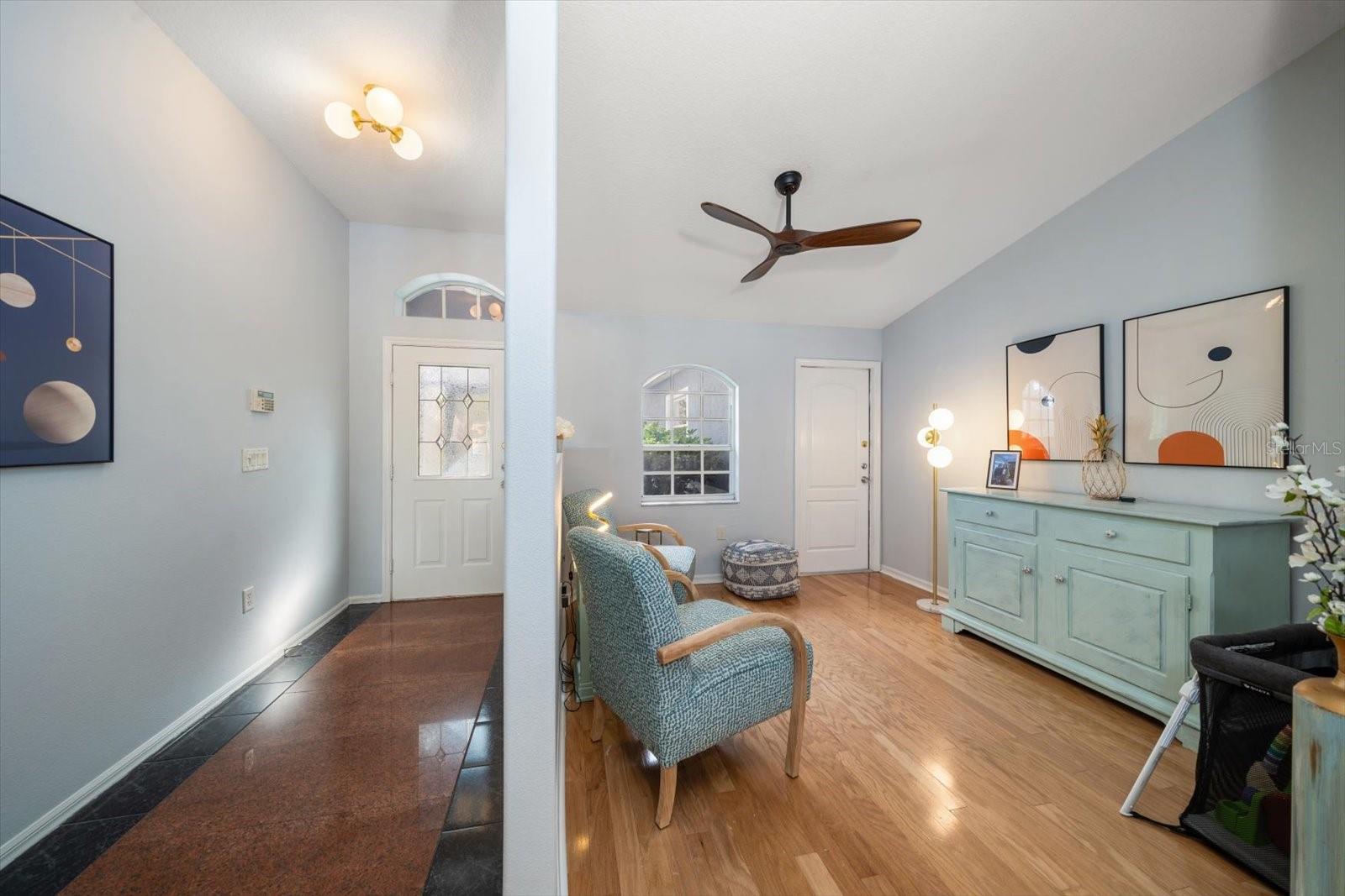 Entry way with sitting area