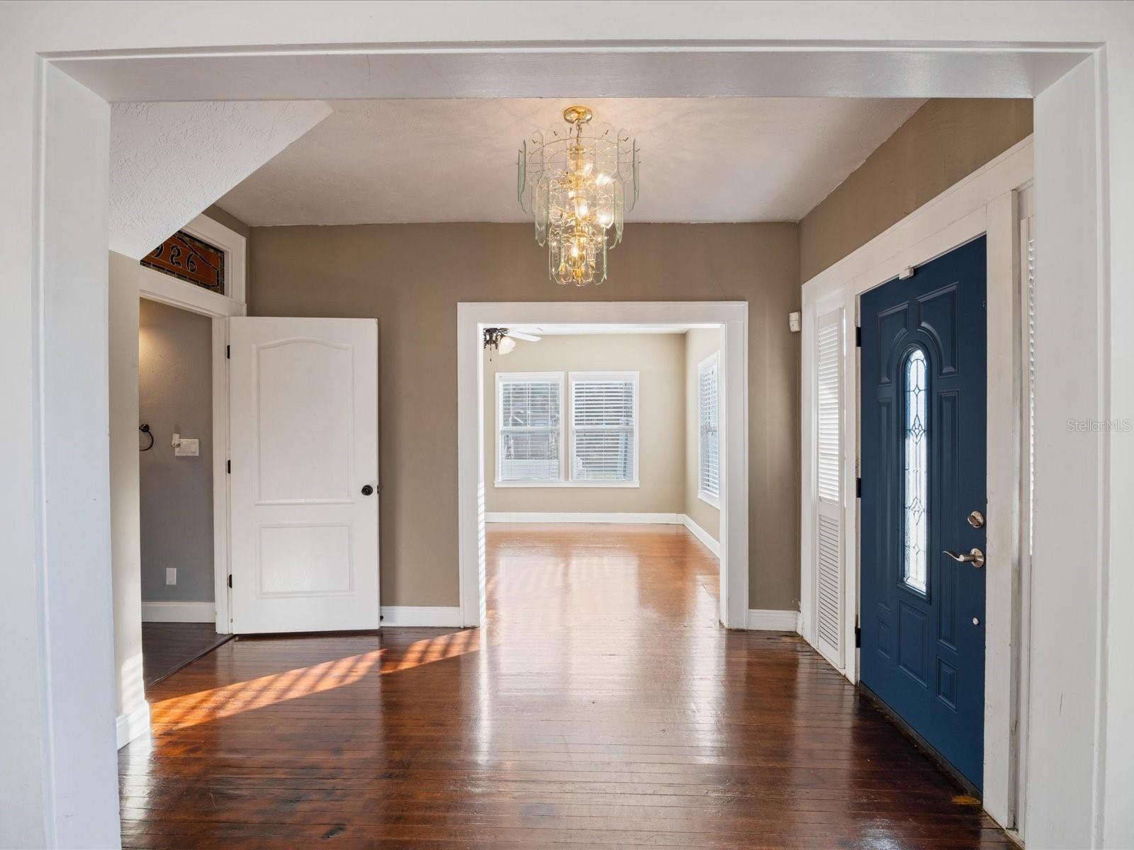 Foyer leading to dining room and kitchen