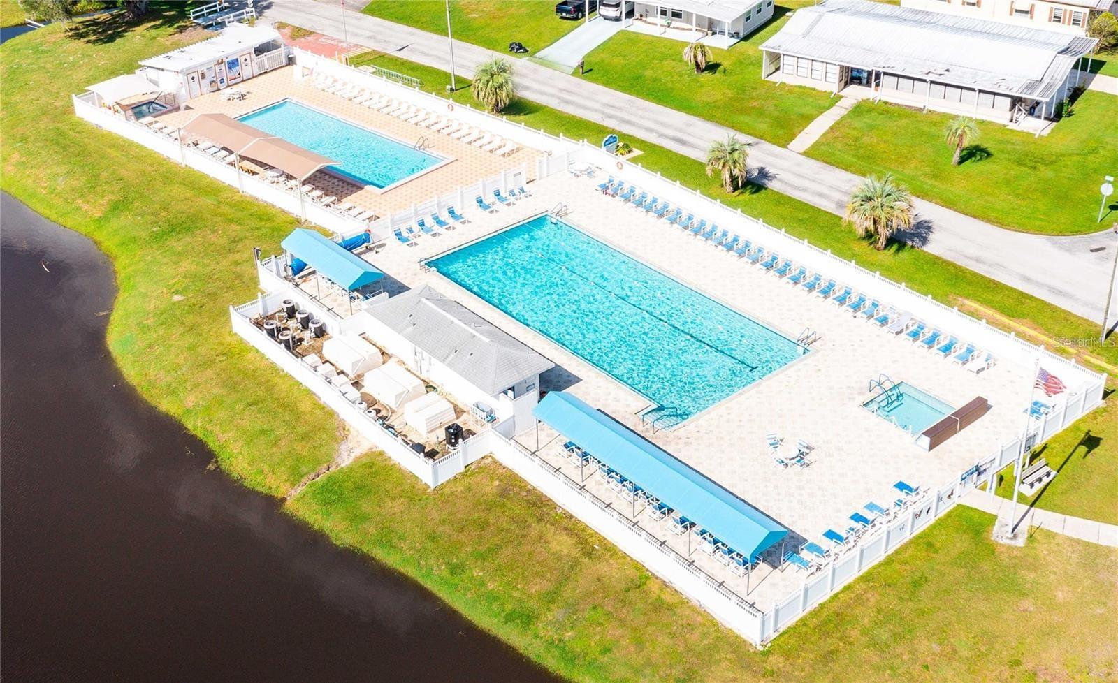 Two pools with hot tubs