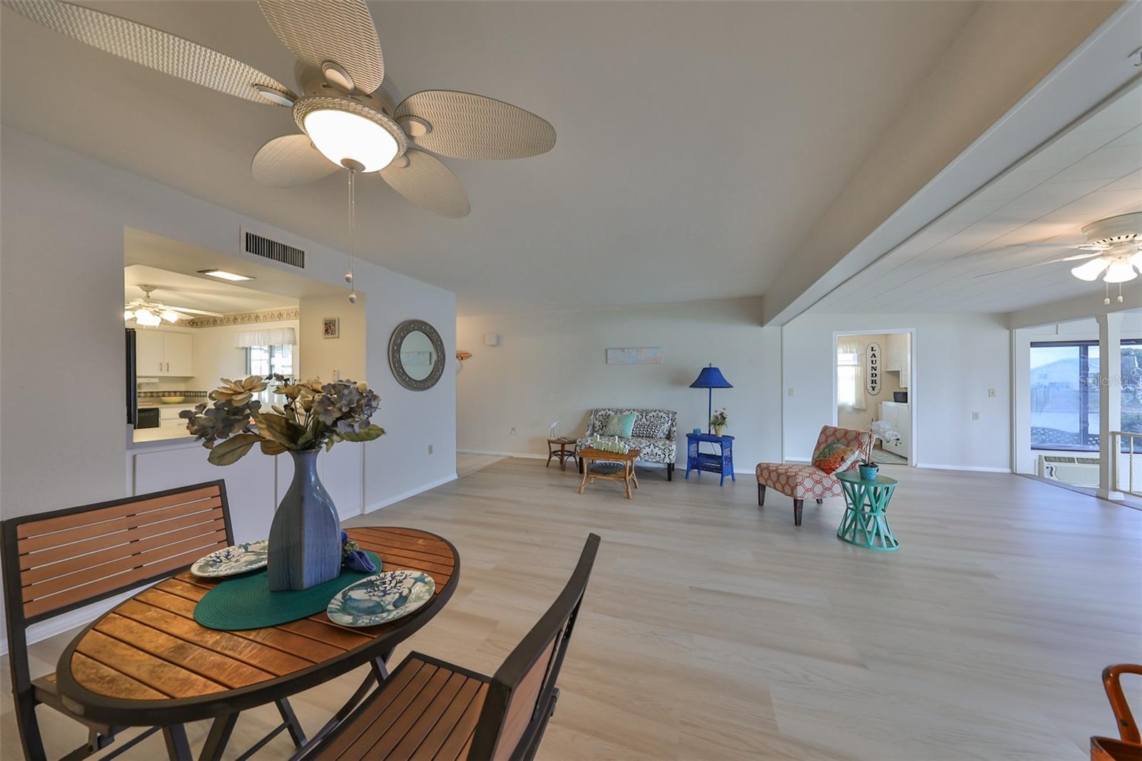 Open Living Room/ Dining Room Combo, New LVT Flooring