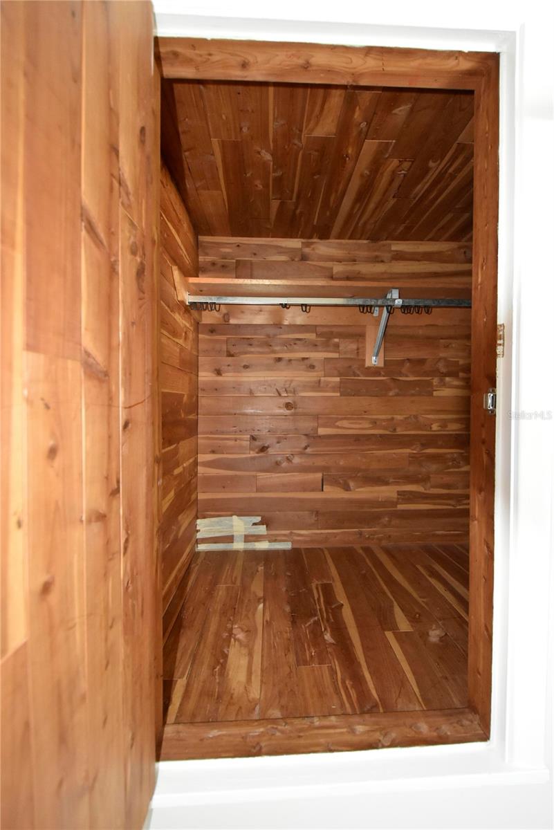 Upstairs Bedroom closet Cedar Storage