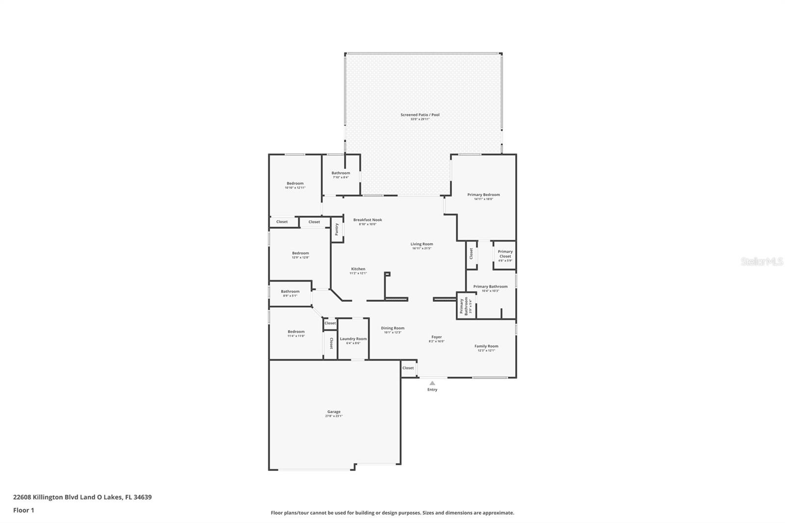 Floor plan with room dimensions