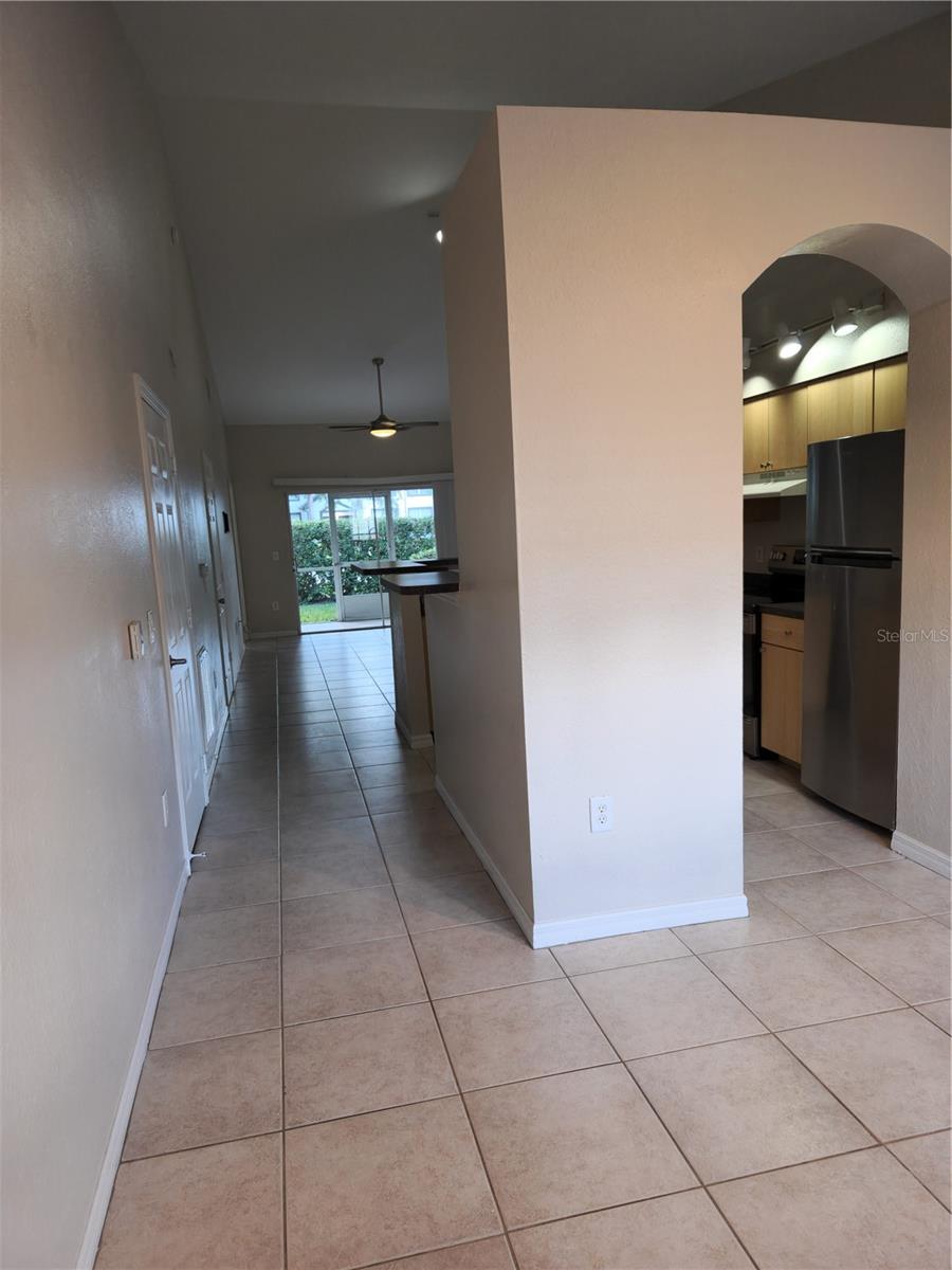 View from front door. Tile flooring throughout