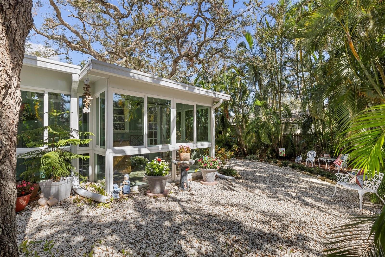 Sunroom on the side of the home