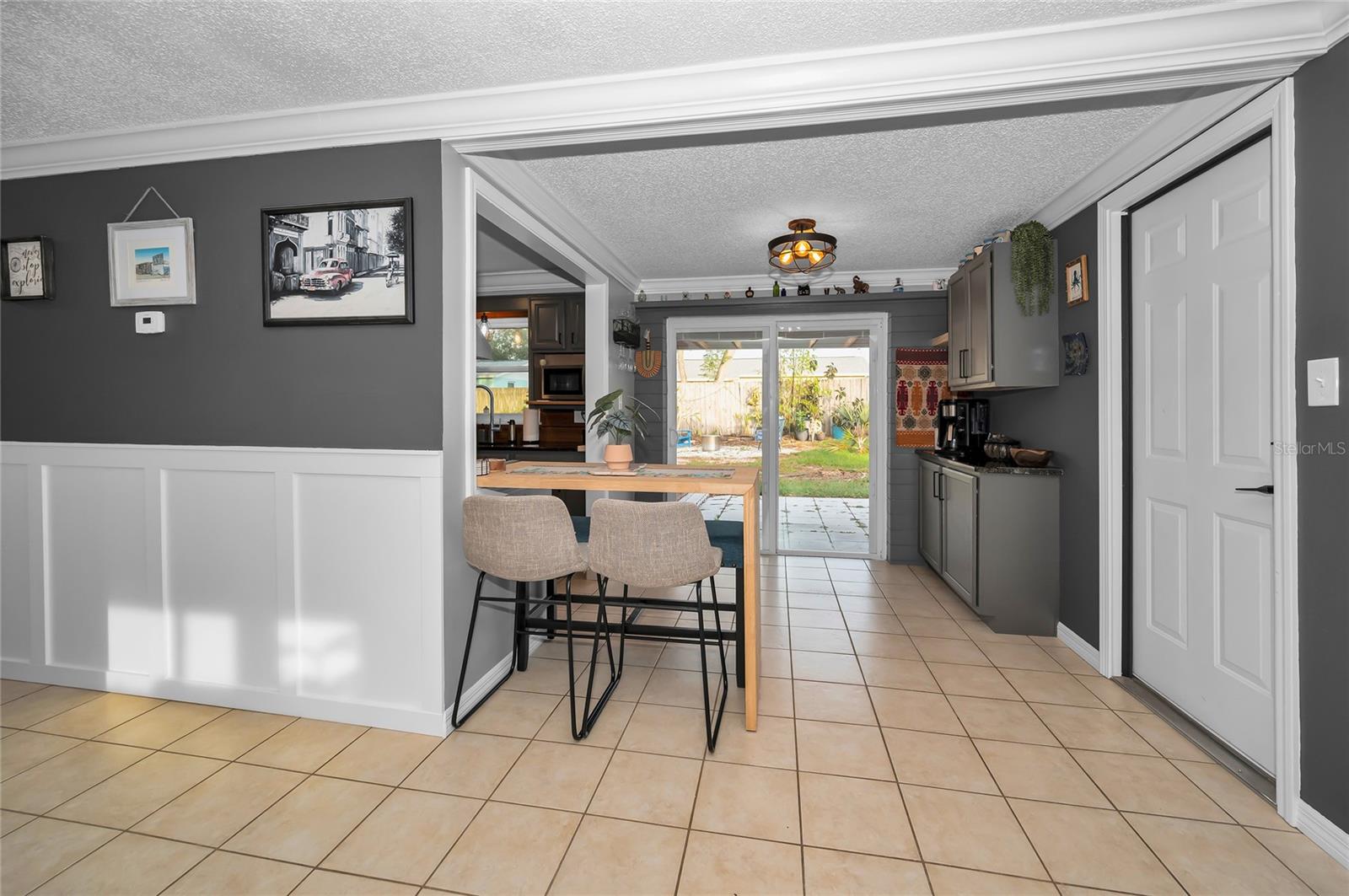 Living or Family Room Showing Custom Built Mantle Surround