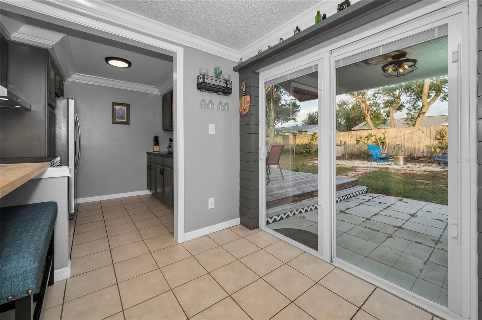 Kitchen Dining Area with Sliding Doors to Patio