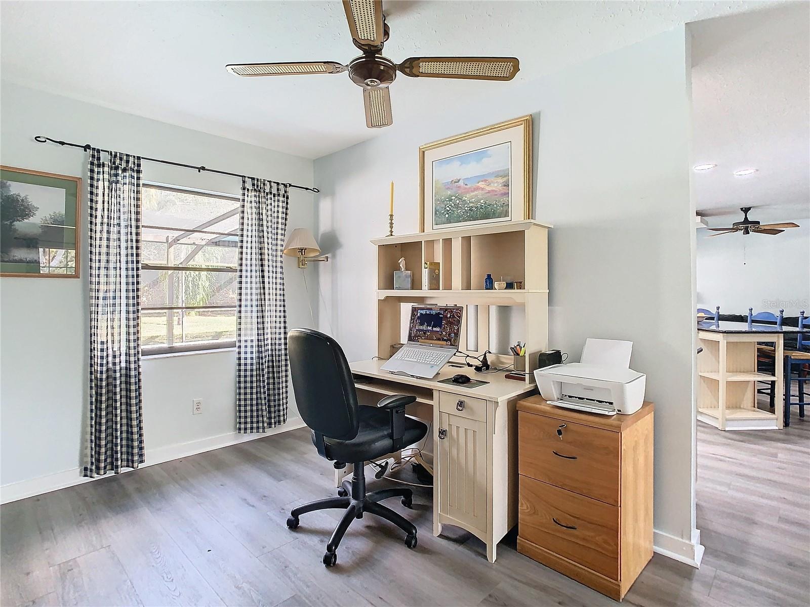 Dining room being used as a study