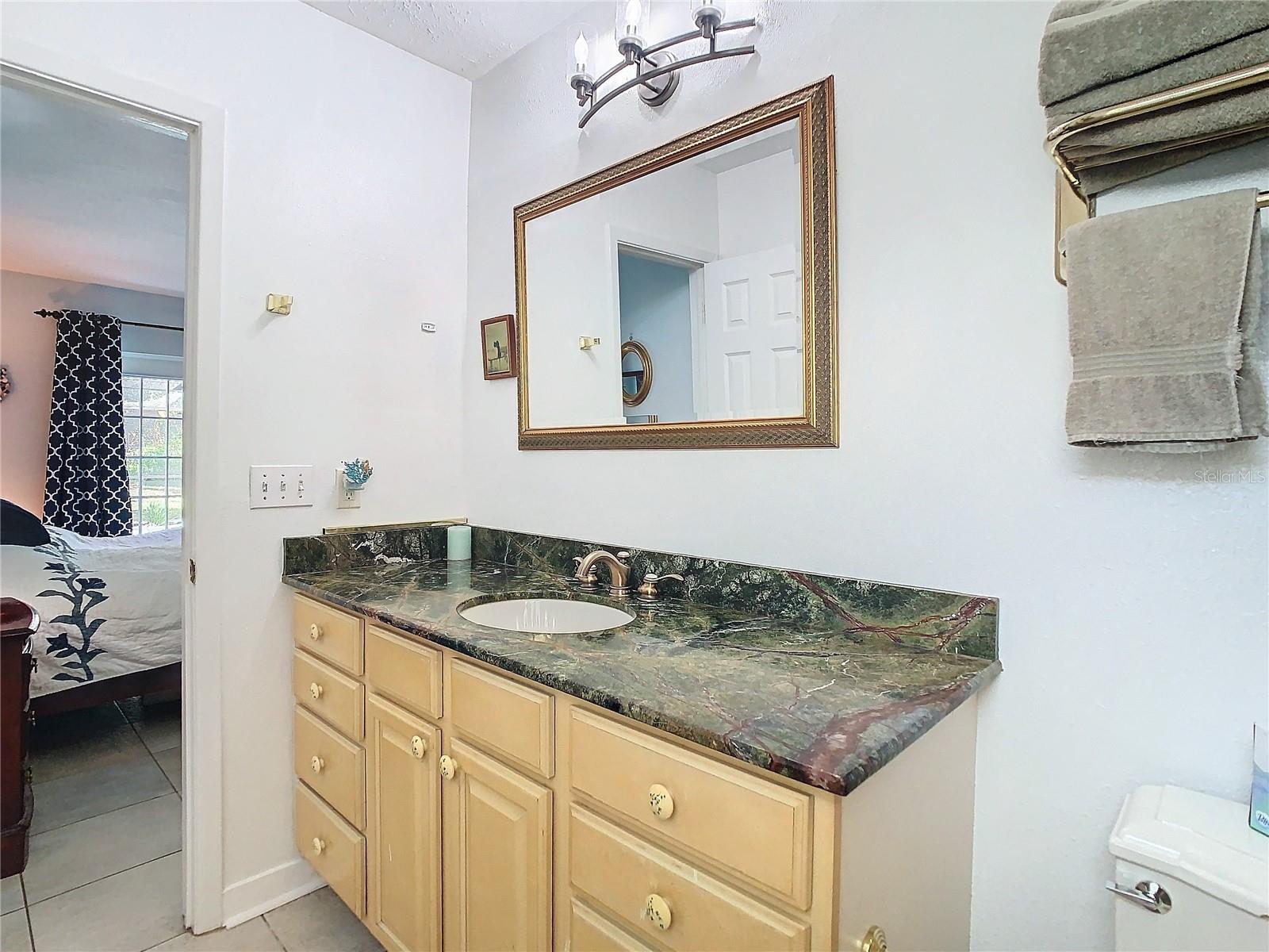 Split vanity in master bathroom