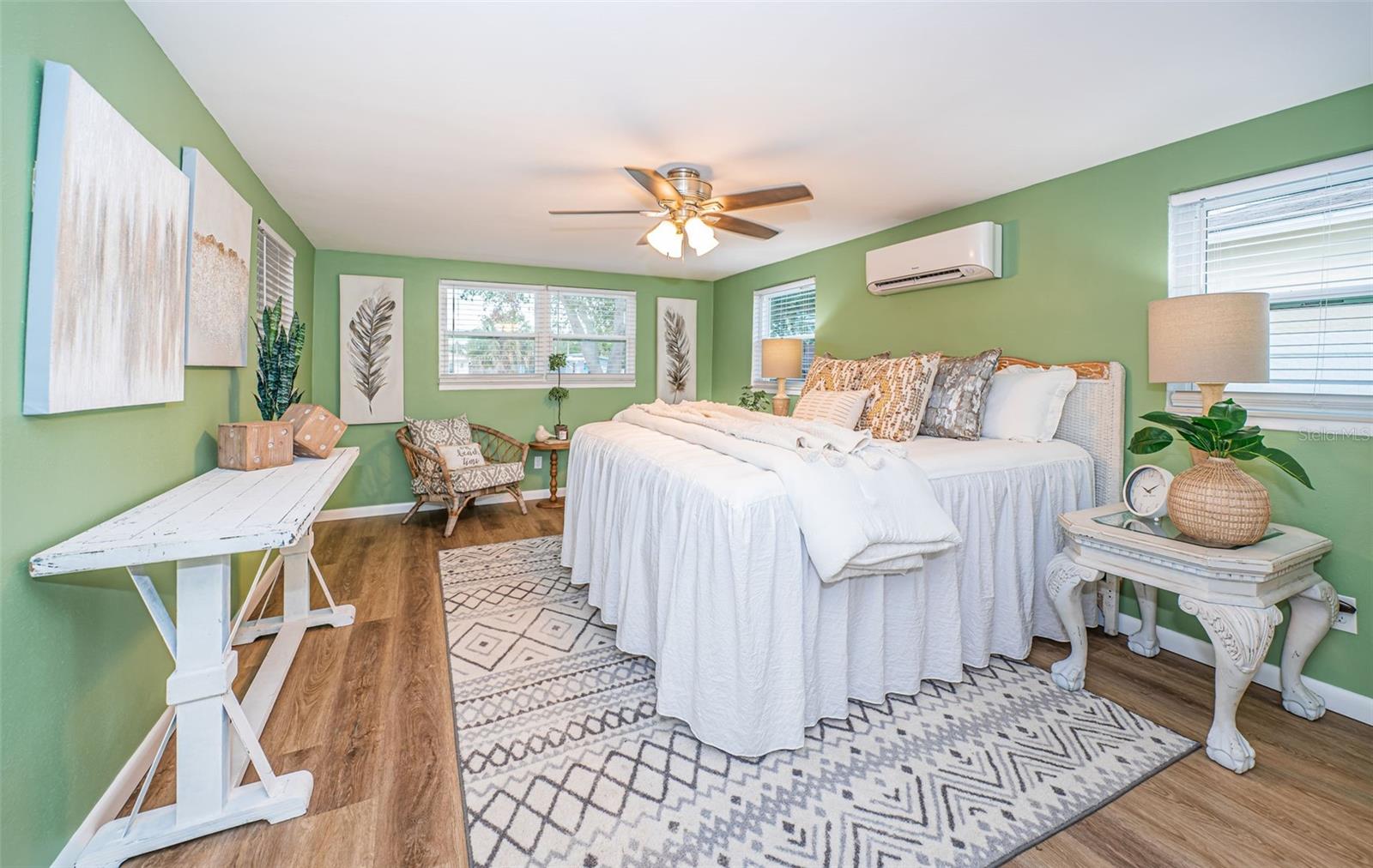 Huge primary bedroom with mini split AC so you can adjust to your liking.