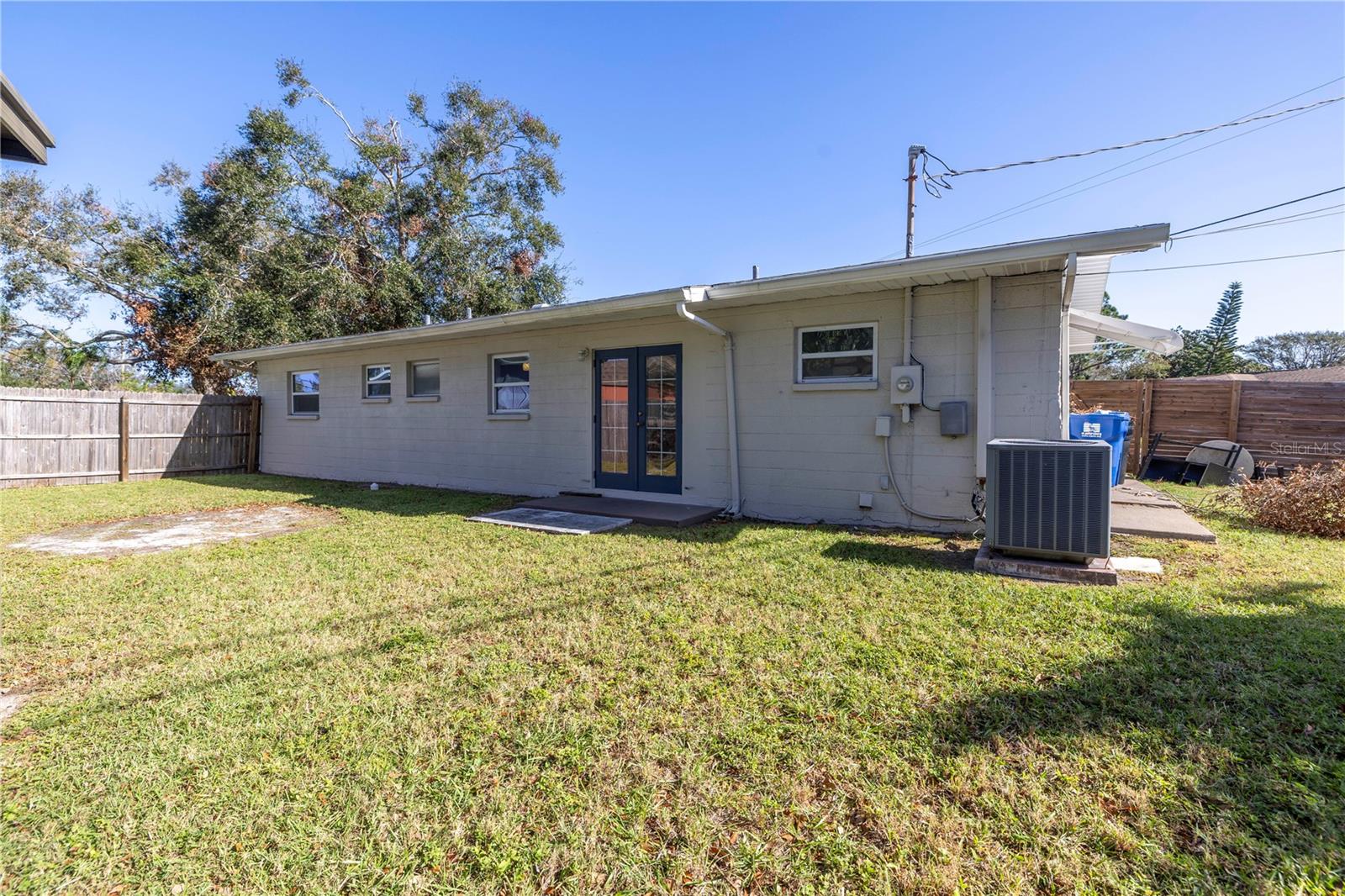 Spacious fenced in back yard.