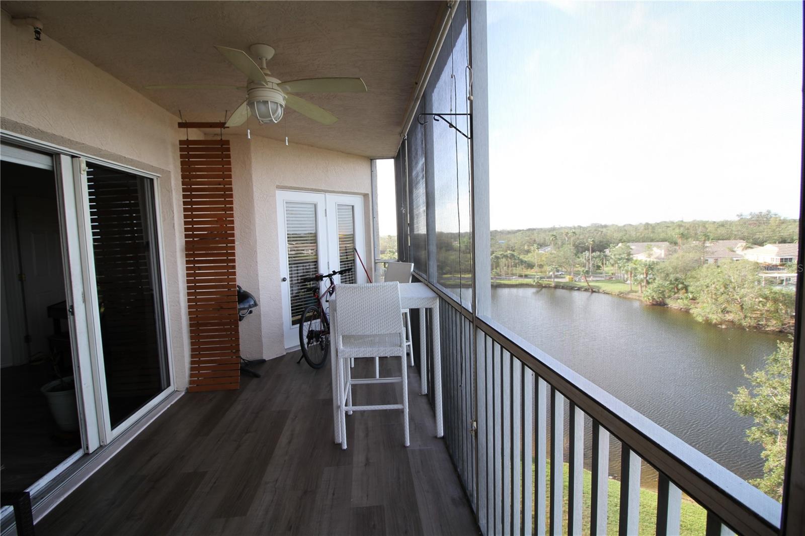 Spacious Balcony with Primary Bedroom and Living Room access