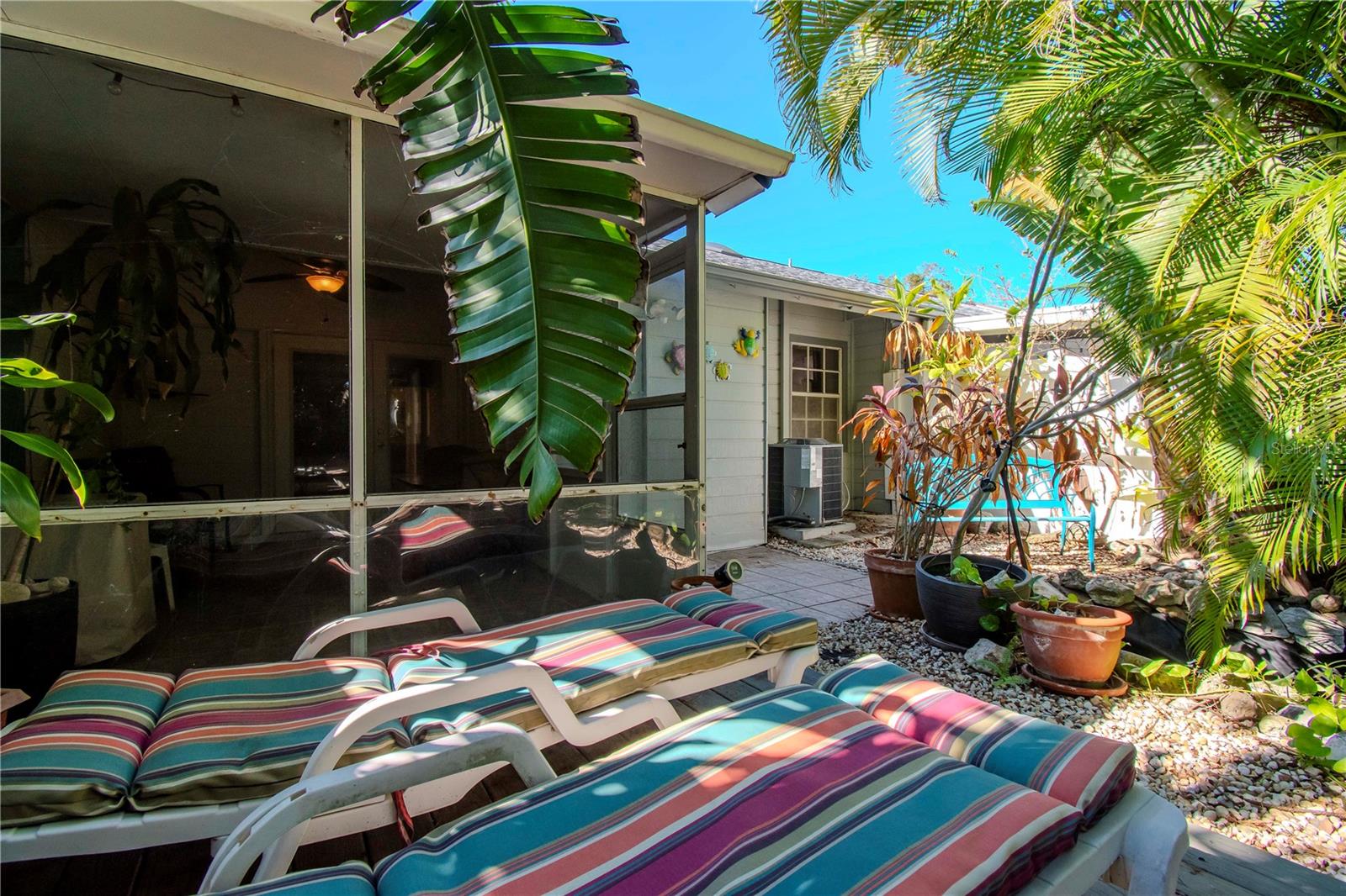 View of the backyard porch area.