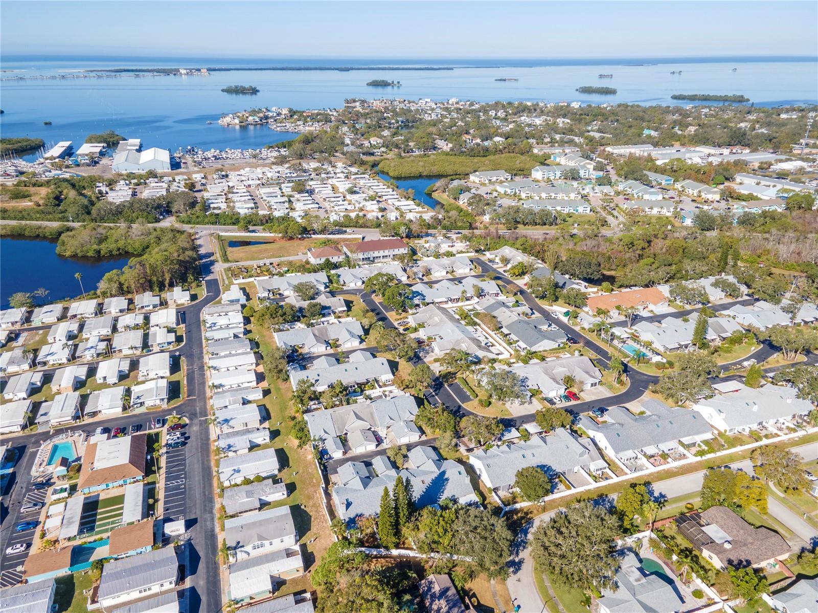 Aerial view of Daventry square and the close proximity to the Dunedin causeway.