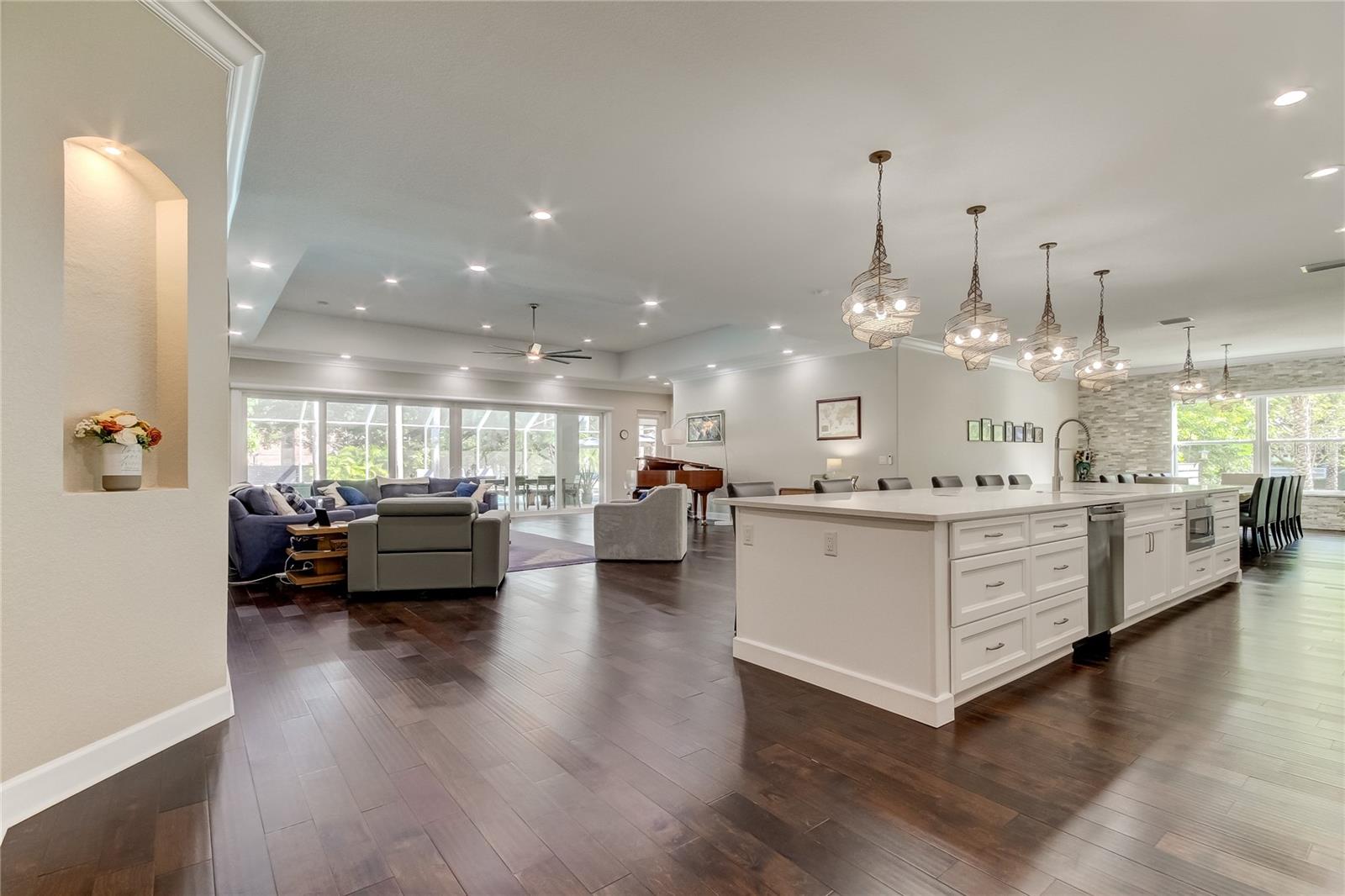 Unsurpassed and seamless kitchen/living room space