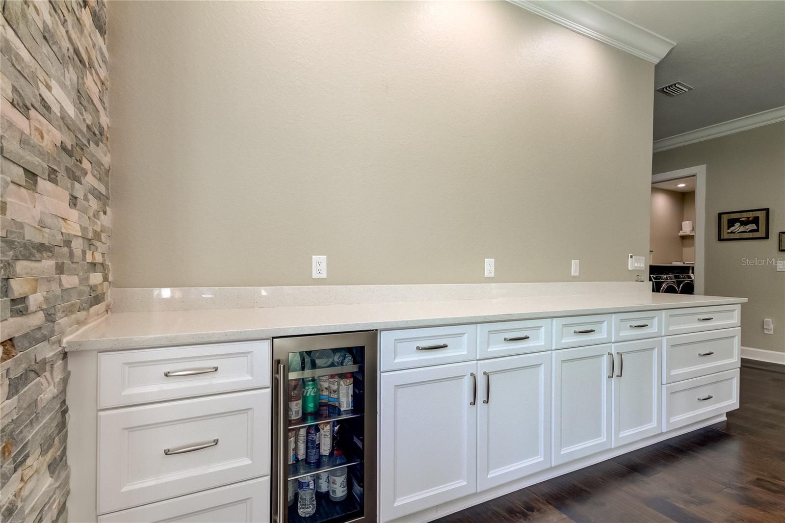 Built-in buffet in dining area