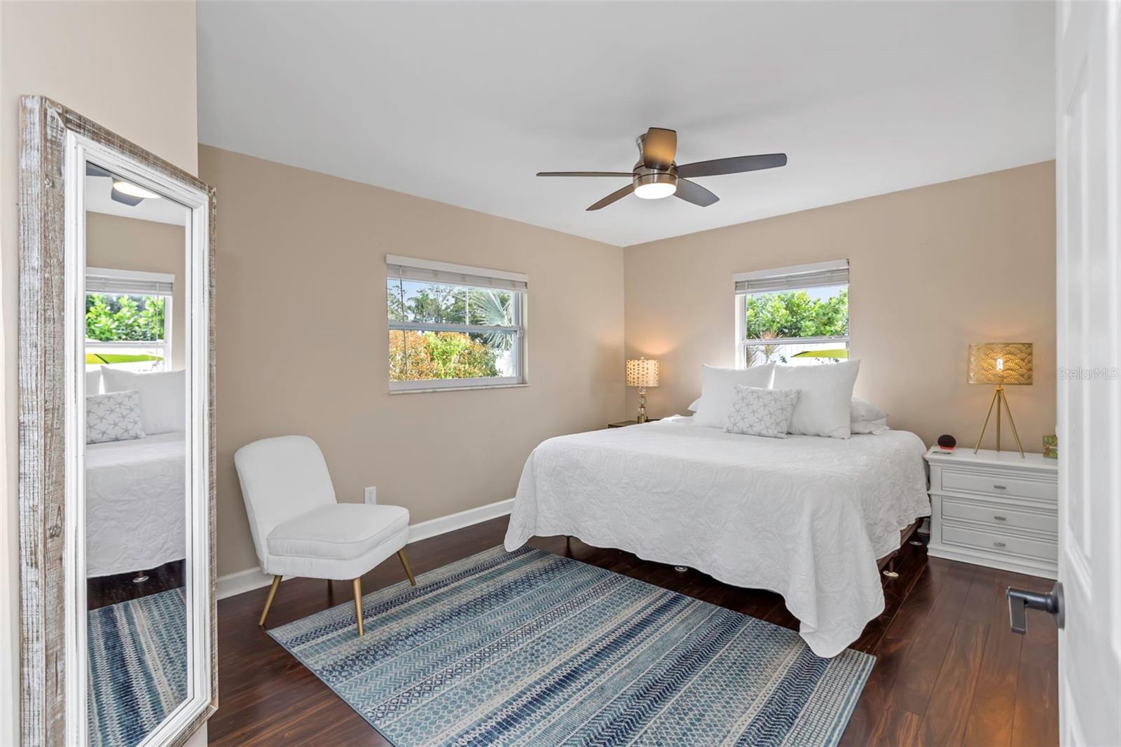 French doors lead to the Primary Bedroom