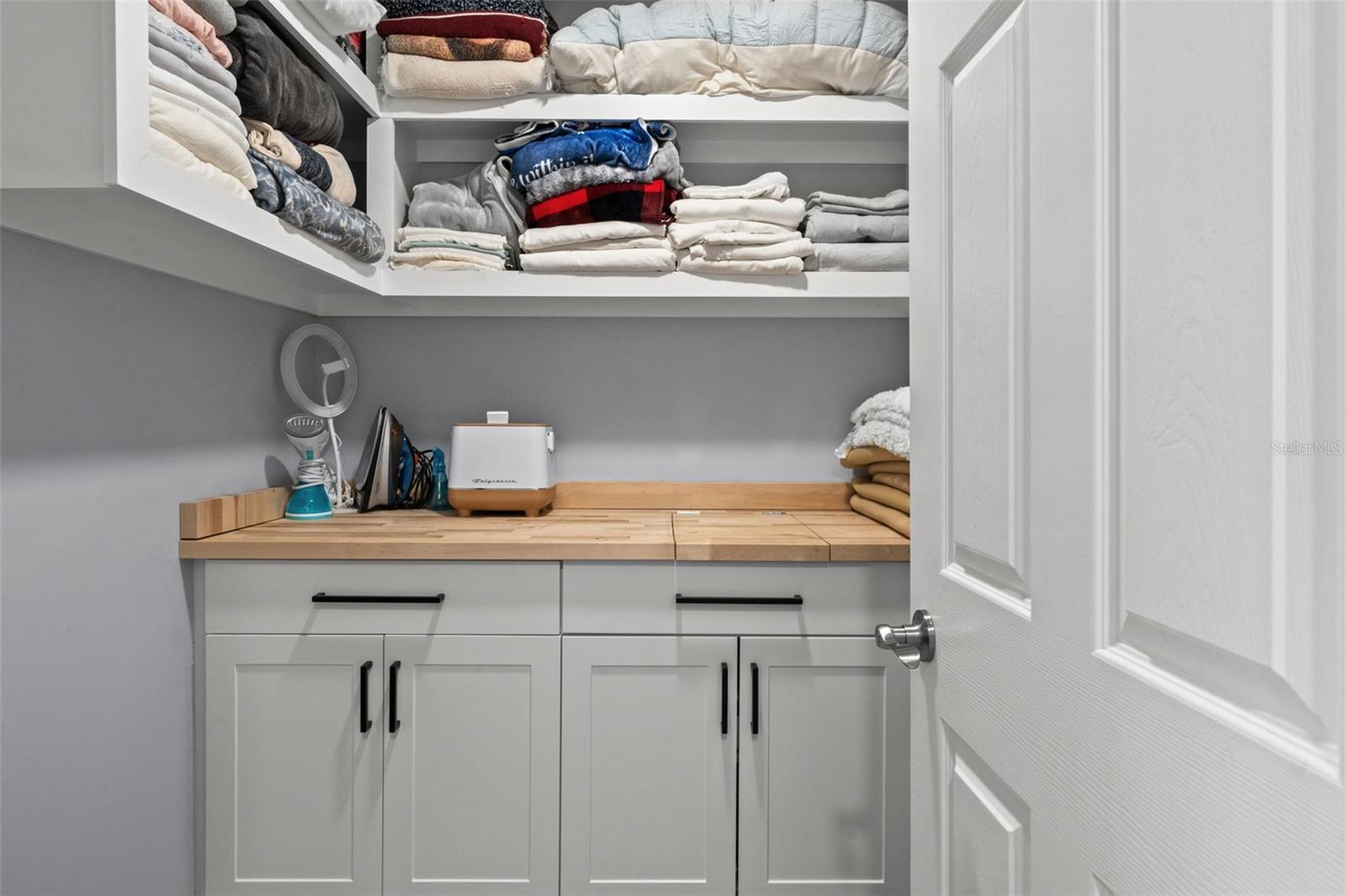 Linen Closet in Master Walk-In Closet