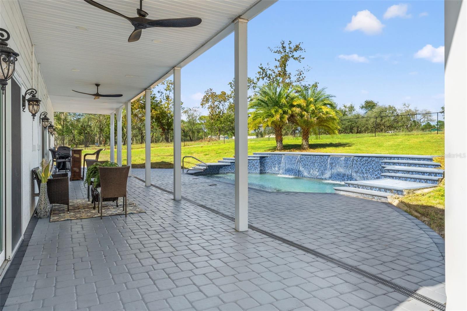 Rear Patio with modern pavers