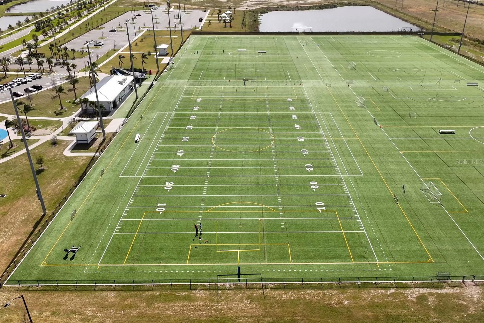 The fields can accommodate a variety of different sports, including soccer, football, and lacrosse