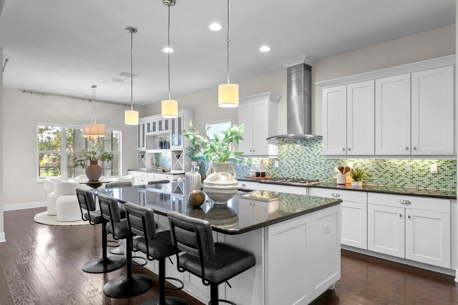 Enjoy meal prep in this gorgeous kitchen