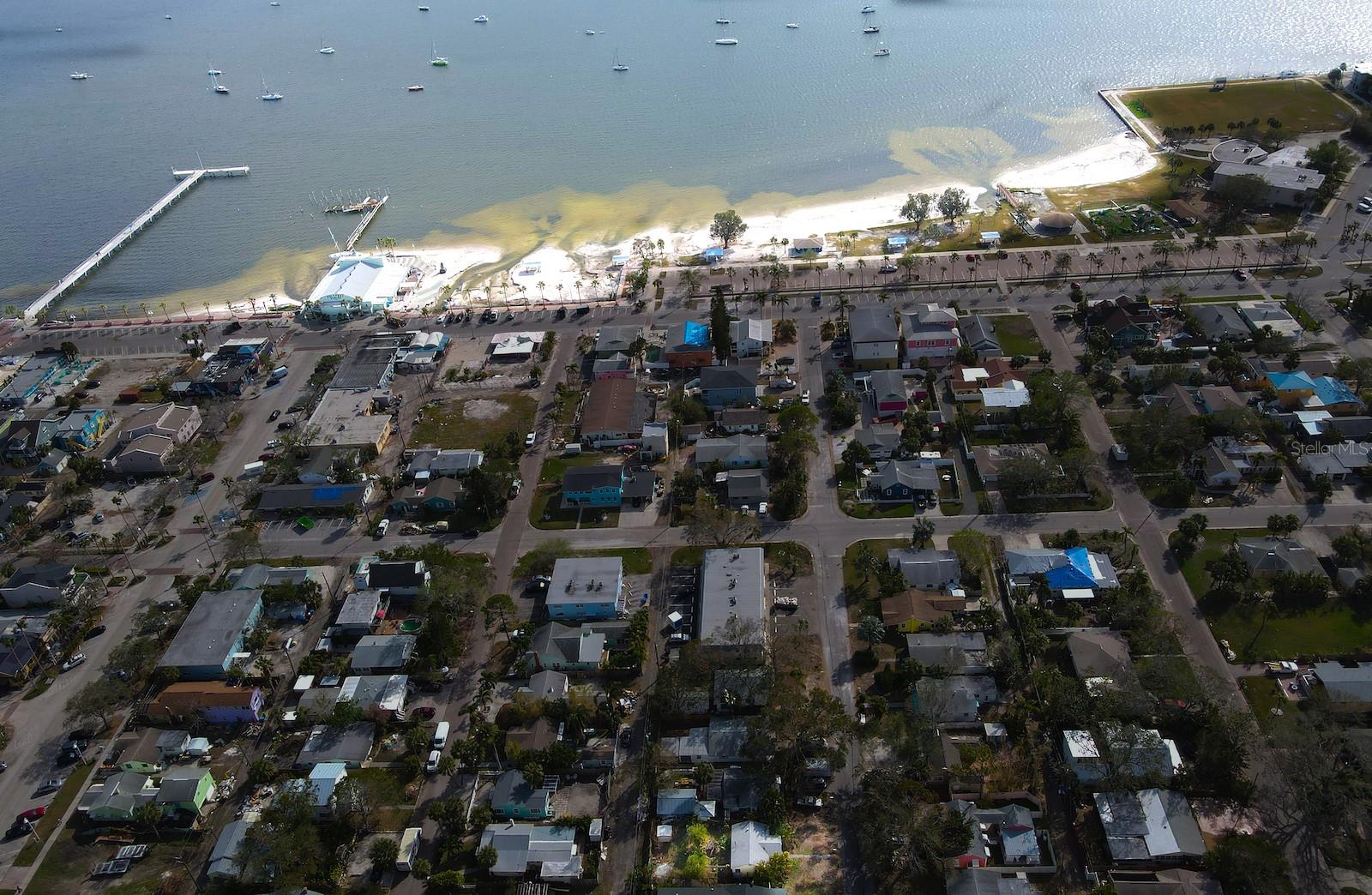 Aerial View of Gulfport Beach & Boca Ciega Bay