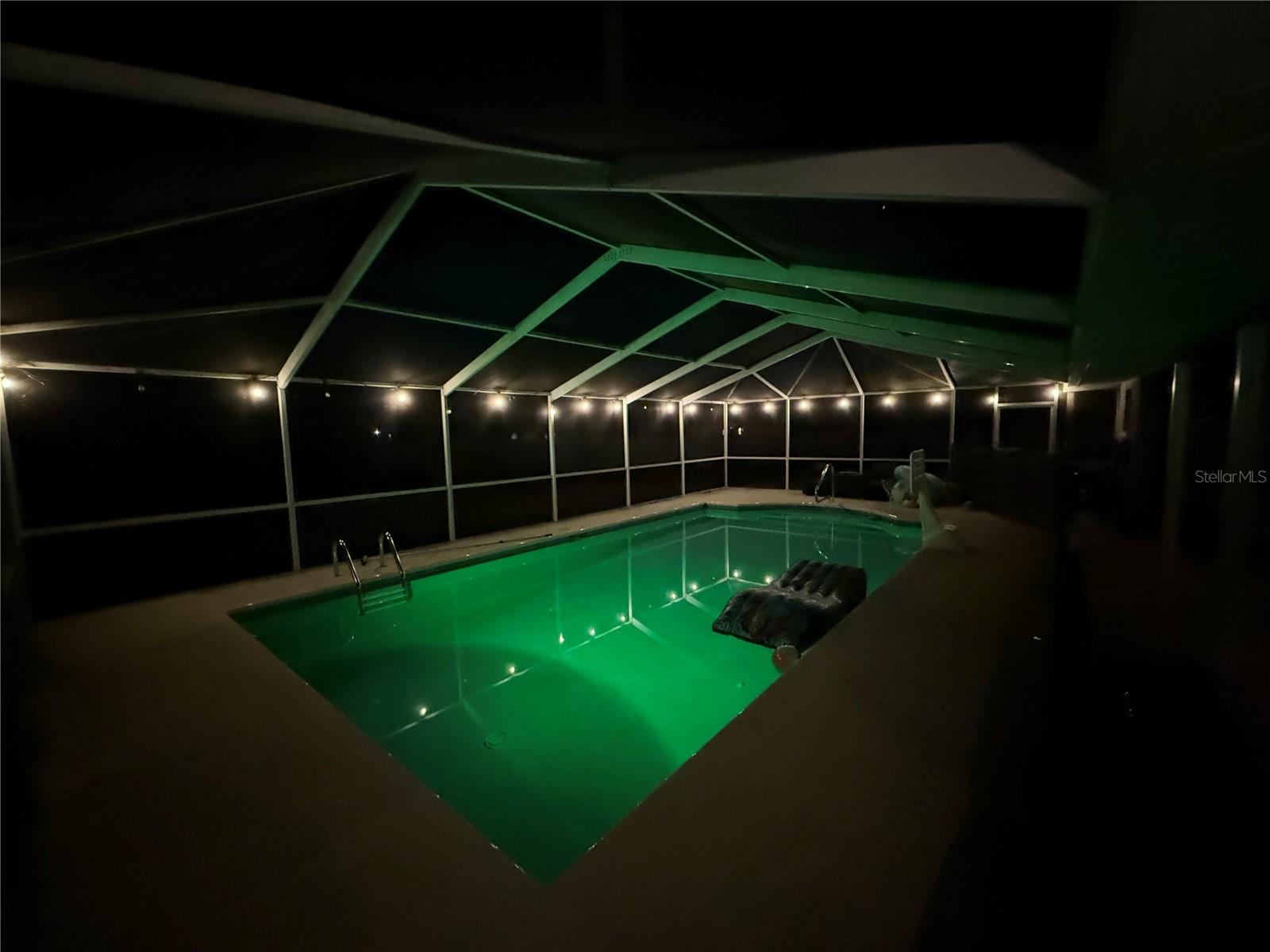 Nighttime Pool View