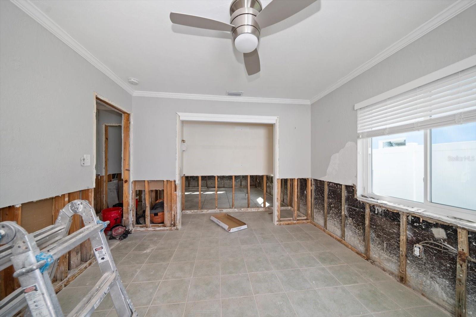 back bedroom.  Drywall to be installed, textured and painted.