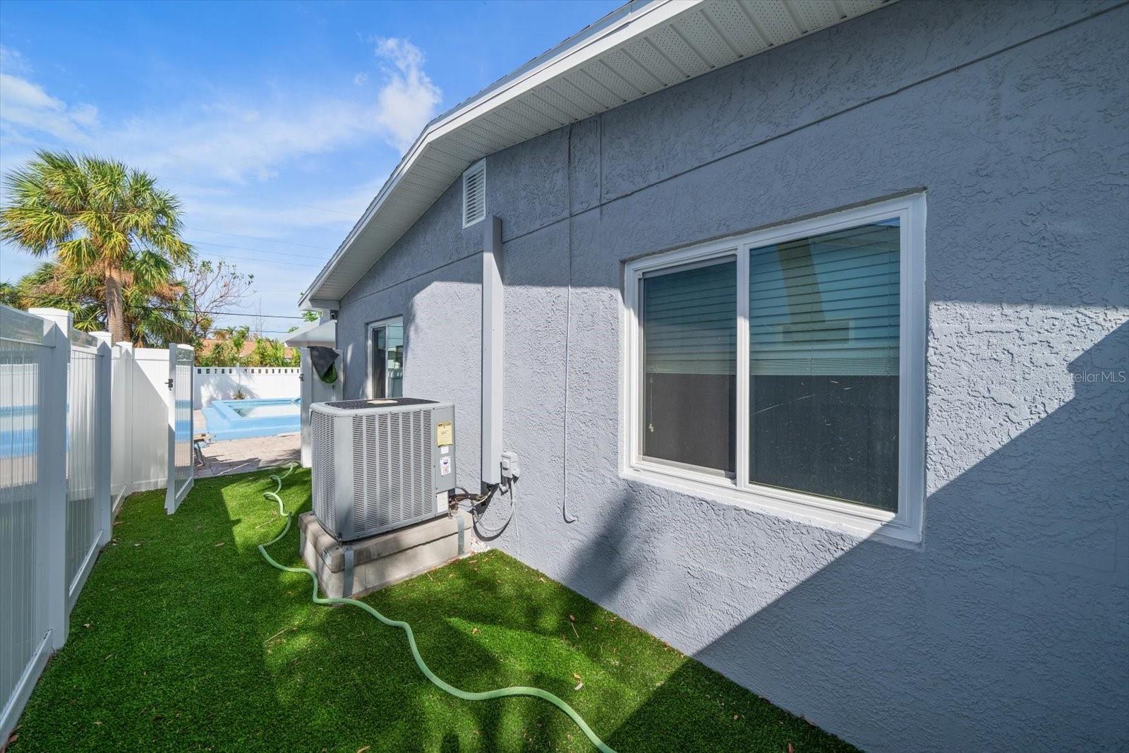 side yard with Astro turf