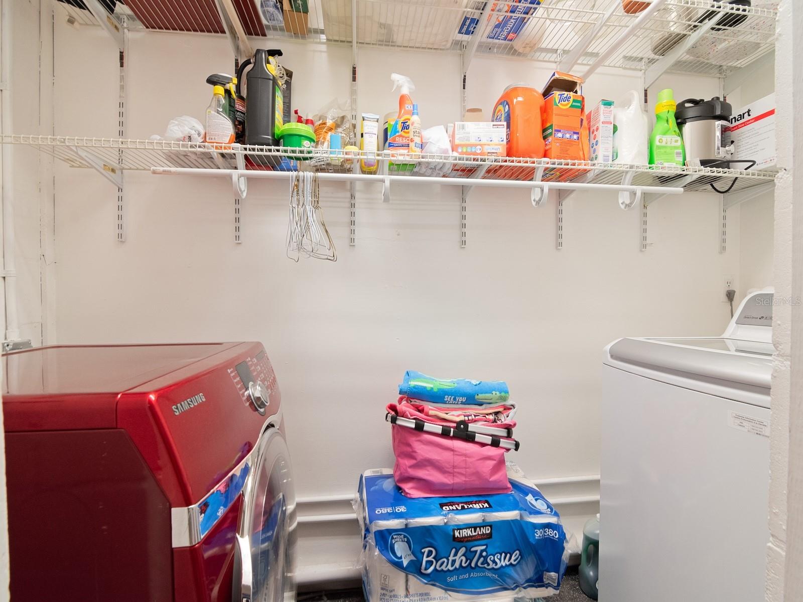 A/C'ed laundry room off the garage